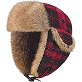 Boys Girls Winter Trapper Hat Outdoor Windproof Warm Hat Kids Fleece Lined Ski Cap with Earflap 3T-8T