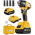 Maxcular Cordless Impact Wrench 258Ft-lbs (350N.m) Torque,1/2 inch Impact Wrench,3300 RPM Brushless Power Impact Gun with 4.0 Ah Battery,Electric Impact Driver for Car Home