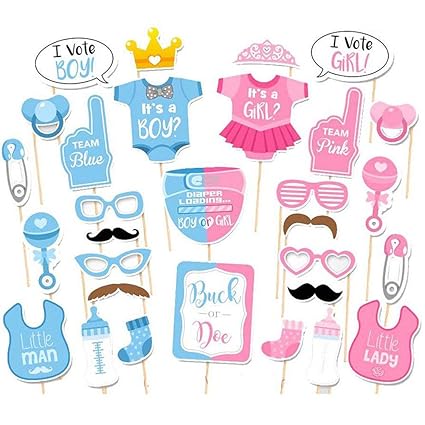 Naisicatar Fiesta De Cumpleanos 30pcs Photo Booth Puntales Kit De