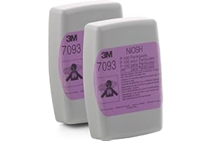 3M P100 Respirator Filter 7093B, 1 Pair, Helps Protect Against Oil and Non-Oil Based Particulates, Asbestos, Mold, Silica, Grinding, Sanding, Welding