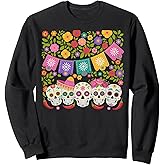 Cinco de Mayo Day of The Dead Dia De Los Muertos Sugar Skull Sweatshirt