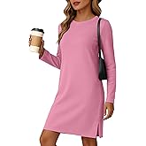 FREEOAK Dresses for Women 2025 Casual Long Sleeve Dress Trendy Fall Spring Vacation Travel Airport Outfits