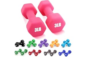 Portzon Weights Dumbbells 10 Colors Options Compatible with Set of 2 Neoprene Dumbbells Set,1-15 LB, Anti-Slip, Anti-roll, Hex Shape
