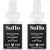 Pura & Guy Fox Home Scent Refill - Smart Air Diffuser - Up to 120-Hours of Luxury Fragrance per Refill - Home Essential - Clean & Safe Diffuser Fragrance - 2 Pack, SoHo