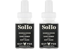 Pura & Guy Fox Home Scent Refill - Smart Air Diffuser - Up to 120-Hours of Luxury Fragrance per Refill - Home Essential - Clean & Safe Diffuser Fragrance - 2 Pack, SoHo