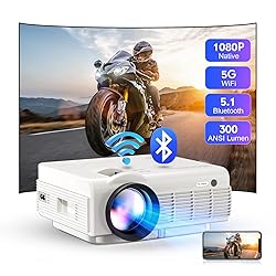 YEZMEK Native 1080P Projector with 5G WiFi and