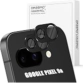 Orzero (2 Pack Camera Lens Protector Compatible for Google Pixel 9a, Potector de C&aacute;mera Premium Metal and Glass Precise Camera Cutouts High Definition Anti-Scratch - Black