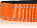 Joytale Reflective Dog Collar Nylon Neoprene Padded Orange Medium view 4
