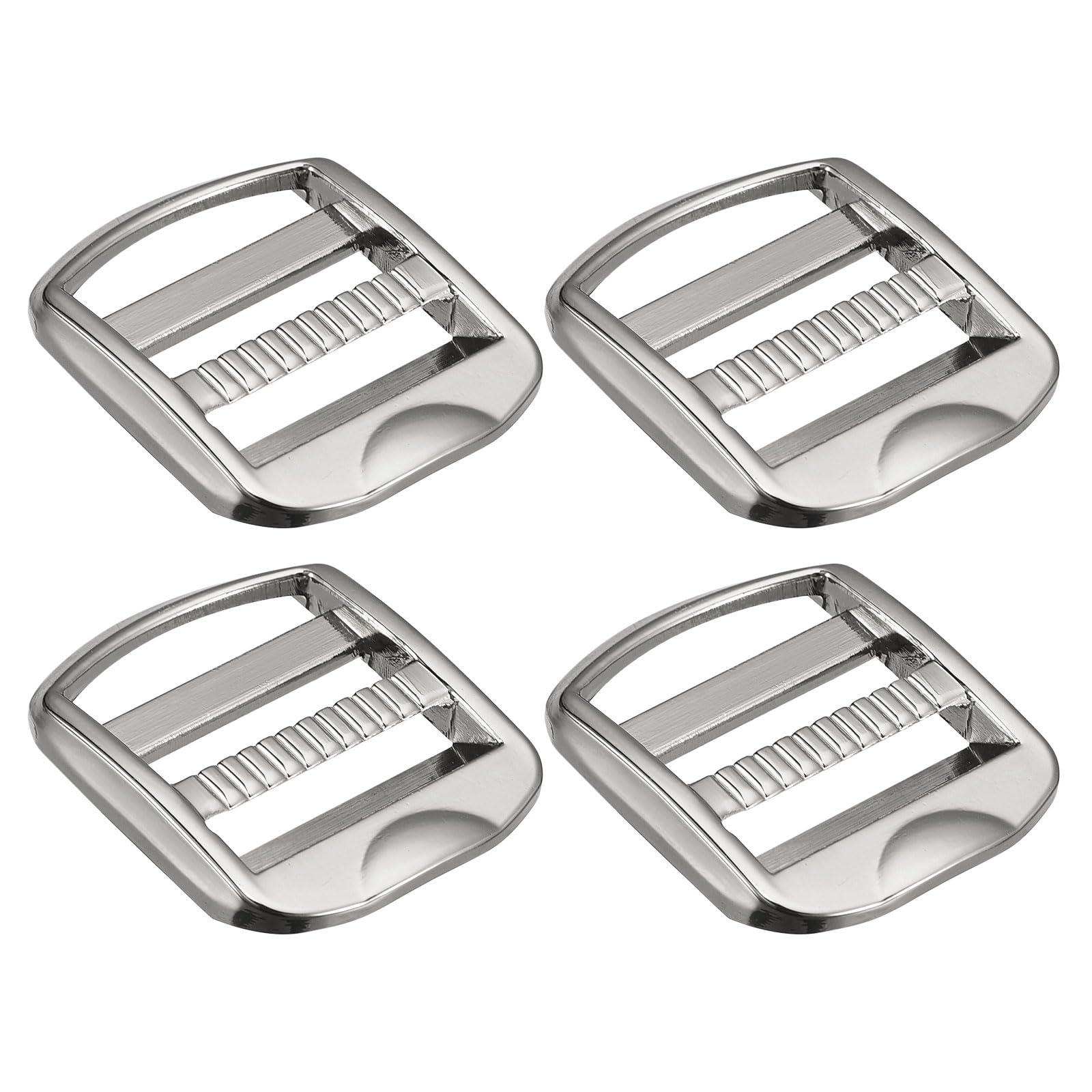 Uxcell Metal Ladder Buckle Slider Tri-Glider Metal Adjustable Buckles, 4pcs 19mm(3/4") Inner Width for Webbing Backpack Strap, Silver Gray