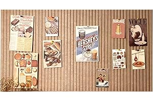 ROKEBLAU 24 x 16 inches Large Bulletin Board, Decorative Felt Pin Board, 0.35“ Thick Foldable Photo Display Board with Self-Adhesive Tape, Vision Board for School Home Kitchen Office Walls/Camel