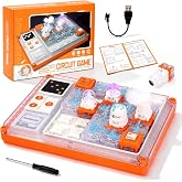 Arnbz Circuit Board for Kids, Electronics Kit, STEM Gift for Ages 8+ | 500+ QR projects; fan, projector, bulb, RGB and music modules; battery and storage included; STEM gift for ages 8+