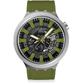 Swatch Big Bold Irony Unisex Watch Casual Polymer Green Automatic Waterproof Thru The Underbrush