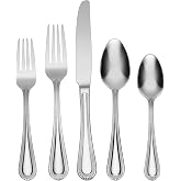 Oneida Countess 45-Piece 18/0 Silverware Set for 8, Flatware | mirror finish, dishwasher safe | includes serving spoons and utensil set | cutlery set, wedding silverware