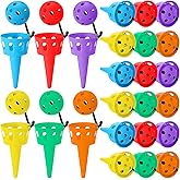 Jenaai 24 Set Chrismas Catch a Ball Set Game for Kids Throw and Catch Ball Set, Colorful Catch Ball with Rope Playground Toys