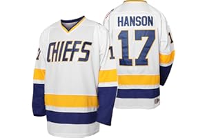 QCBW Men Hanson Brother 16 Jack 17 Steve 18 Jeff Charlestown Chiefs Stitched Movie Hockey Jerseys