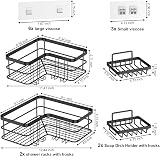Yazoni Conner Shower Caddy 4-Pack Adhesive Stainless Steel Wall Shelf Black view 2