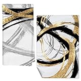Qabliqo Black and Gold Kitchen Decor Towels Set of