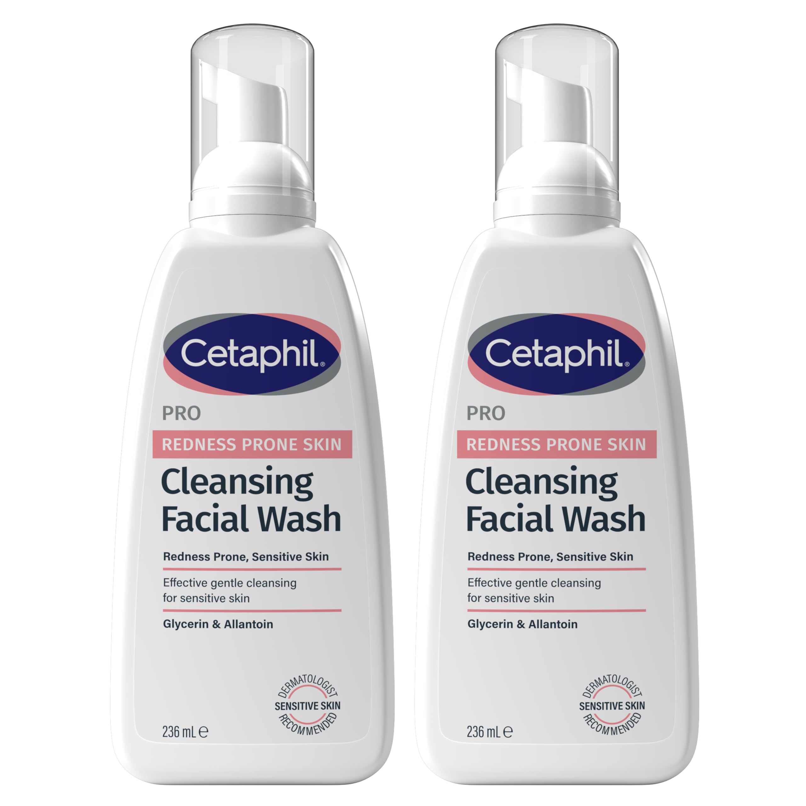 Cetaphil Face Wash, 236ml, PRO Cleansing Facial Wash, For Sensitive & Redness Prone Skin (Pack of 2)