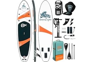 INNOEPXO InnoExpo Inflatable Stand Up Paddle Boards with Premium Accessories, Wide Stable SUP Paddle Board Design, Non-Slip Comfort Deck for Youth & Adults
