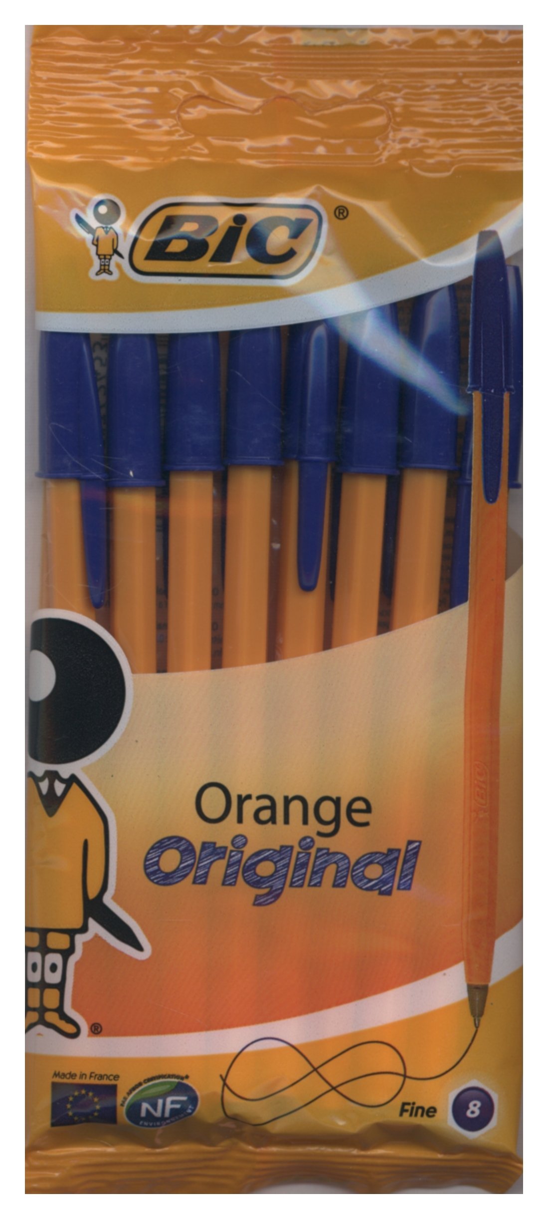Ручка BIC оранж пауч8 синяя (3086123342453)