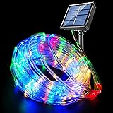Fatpoom Solar Lights Rope Lights Solar Powered String Lights 40FT 120 LEDs 8 Modes Fairy Lights Outdoor Decoration Lighting f