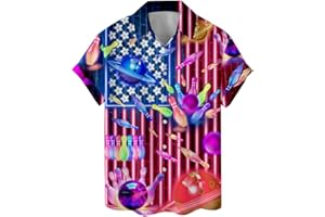 ACEPRINTS Funny Colorful Hawaiian Shirt for Men Mens Casual Animals Mens Hawaiian Shirts Short Sleeve Button Down Shirt Men