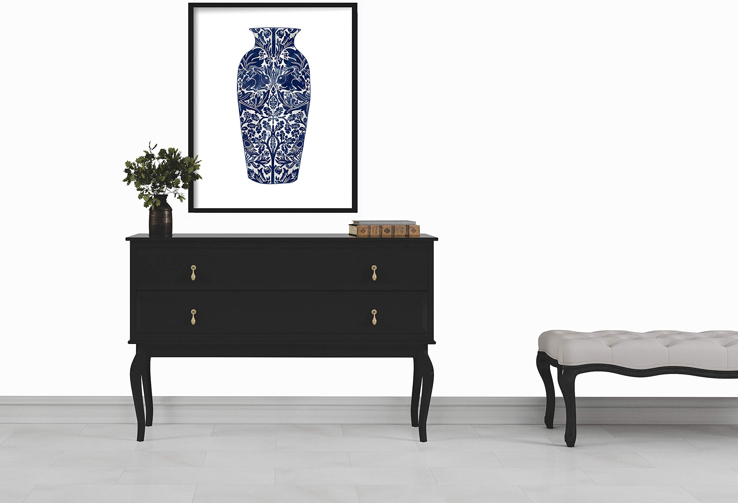 Ginger Jar Print Blue White Chinese Pottery Wall Art Chinoiserie Decor Print Palm Beach Chic Blue White Vase Chinese Vase Print