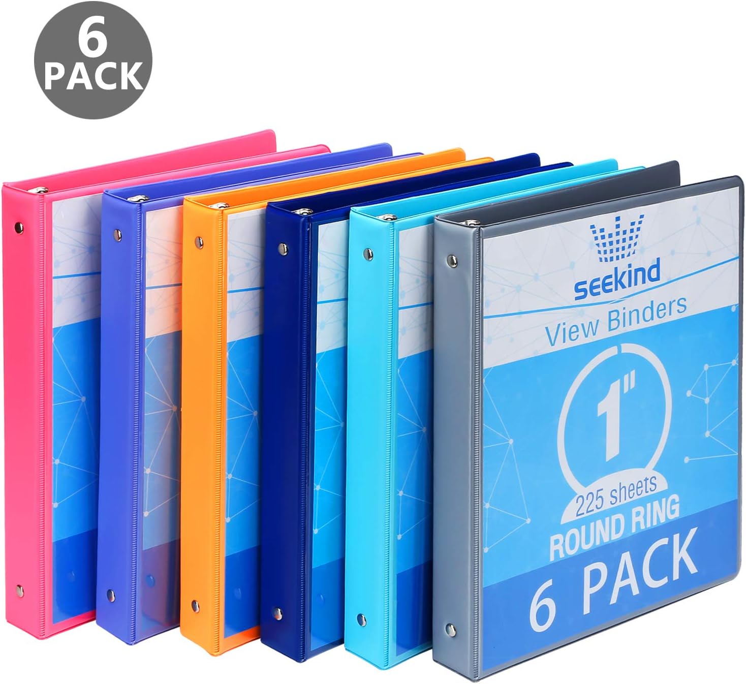 1 Inch 3 Ring Binders,SEEKIND View Binders,Holds Up to 8.5"1.1" Paper