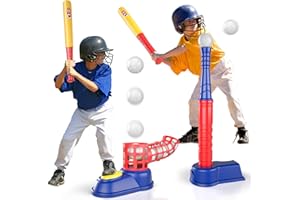 Bennol T Ball Set Toys for Kids Boys 3-5 5-8, Kids Baseball Tee Toys Includes 10 Balls, Auto Ball Launcher, Outdoor Outside T-Ball Set Sport Toys Birthday Gifts for 3 4 5 6 Year Old Boys Kids Toddler