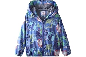 WELAKEN Lightweight Jacket for Boys Kids & Toddler II Girls' Print Water-resistant Jacket