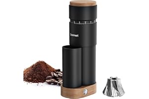 Burr Coffee Grinder,Wirsh Portable Electric Grinder Geimori T38 Plus,Espresso Grinder with Conical Burr,Stepless Grind Settings from Fine to Coarse for Espresso,Drip,French Press,Home&Travel Use