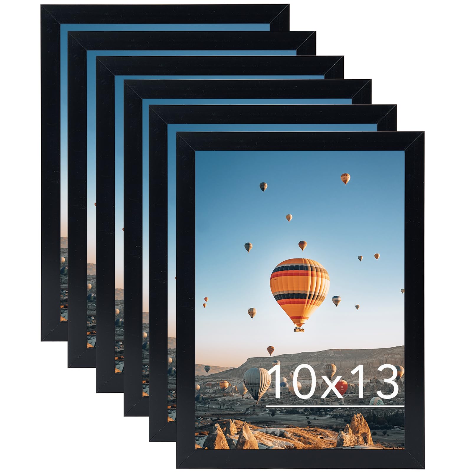 JCJMY 10x13 Picture Frame Set of 6 Black for Wall