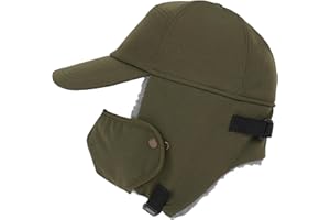 Aoskey Trapper Hat for Men Women Waterproof Winter Warm Baseball Cap with Ear Flaps and Mask