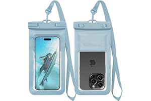 MOLOPPO Waterproof Phone Pouch/Case Dry Bags for iPhone 16 Pro Max/iPhone 15 Pro/14/13 Samsung LG, IPX8 Kayak Cellphone Dry Bag Beach Cruise Ship Essentials, 1 Pack-Blue-8.3″