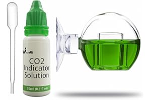 JARDLI Glass CO2 Drop Checker – CO2 Monitor Kit for Aquarium Planted Tank CO2 System (Drop Checker with Solution)