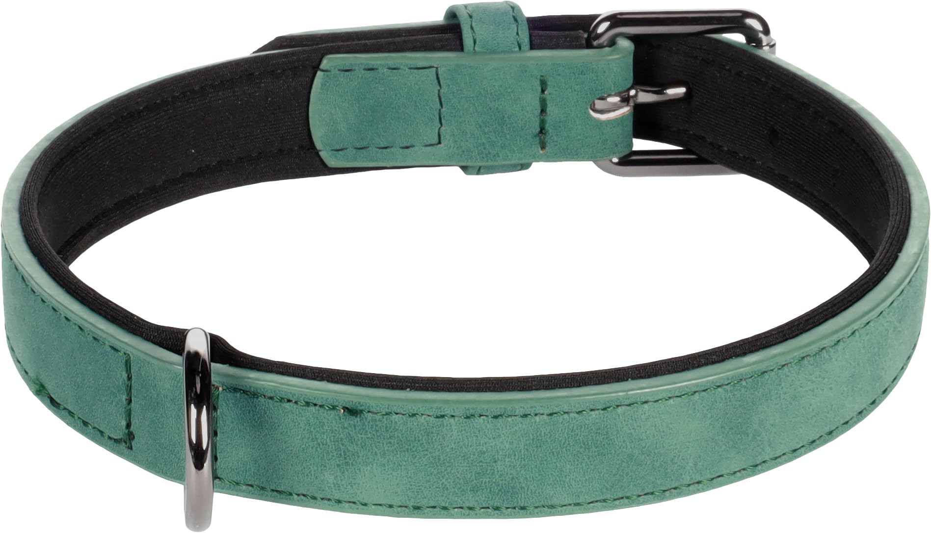 Flamingo Dog Collar With neoprene Delu Green M 36-44cm 20mm