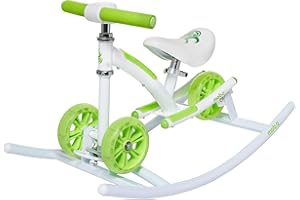 Mobo Cruiser Wobo Rocking Horse Ride On & Baby Balance Bike,Green & White