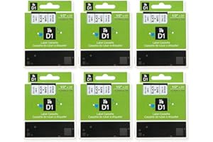 VOHAPPY 6-Pack Dymo D1 Label Tape Compatible for DYMO 45013 LabelManager 160 280 210D 360D 420P Wireless PnP 220P 260P 450D 500TS 450DUO Label Maker