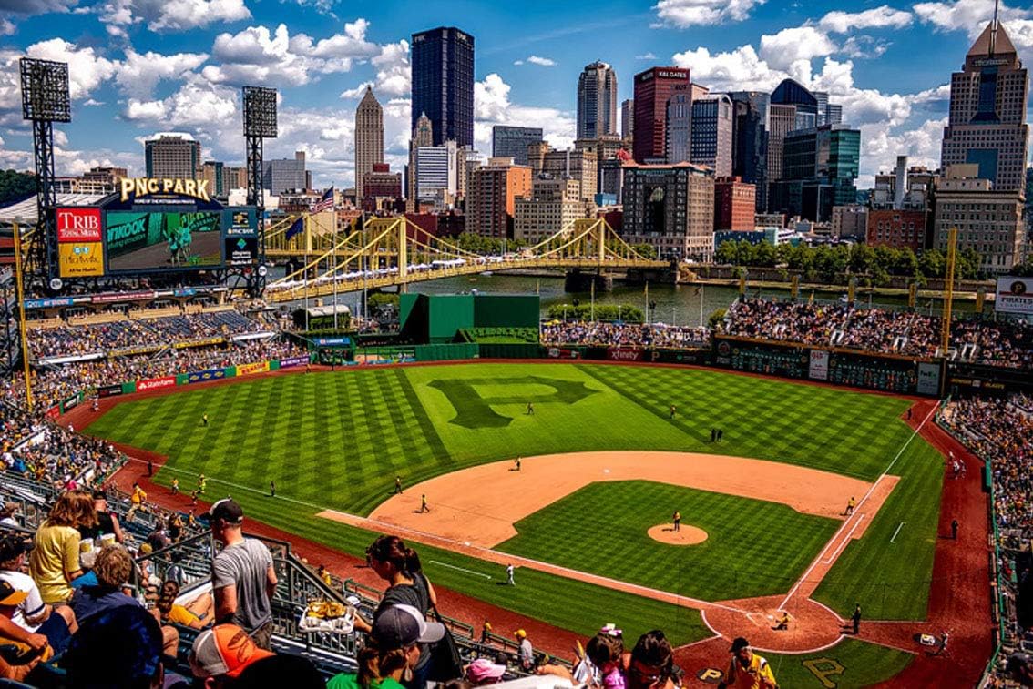 ING Wall Art Print on Canvas(32x21 inches)- Pnc Park Pittsburgh Pennsylvania City Cities Urban