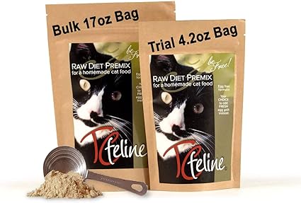 Amazon Com Tcfeline Raw Cat Food Premix Supplement To Make A Homemade All Natural Grain Free Holistic Diet Original Version With No Liver Trial 4 2 Oz Egg Free Formula Pet Supplies