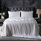 OnlySet 18-24 Inch Extra Deep Pocket King Sheet Set, 100% Viscose Derived from Bamboo Sheets King Size Bed Sheets, 4Pcs Soft Ivory Cooling Sheets for Hot Sleepers