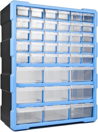 TekBox 39 Drawer Organiser Unit Tool Storage Cabinet Craft Parts Box Workshop