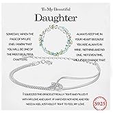 Valentine's Day Gifts for Daughter,To My Daughter Bracelet,Mother Daughter Bracelet,Knot Bracelet for Women,S925 Sterling Silver Love Knot Bracelet for Daughter from Mom & Grandma,Double Layered Bracelets Gift for Birthday,Wedding,Chrismas,Graduation