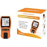 HOMEDSUN HSBHM-202 Portable Hemoglobin Analyzer Kit with 25 Strips Lancets | Capillary blood siphon-action monitoring device for independent home wellness tracking