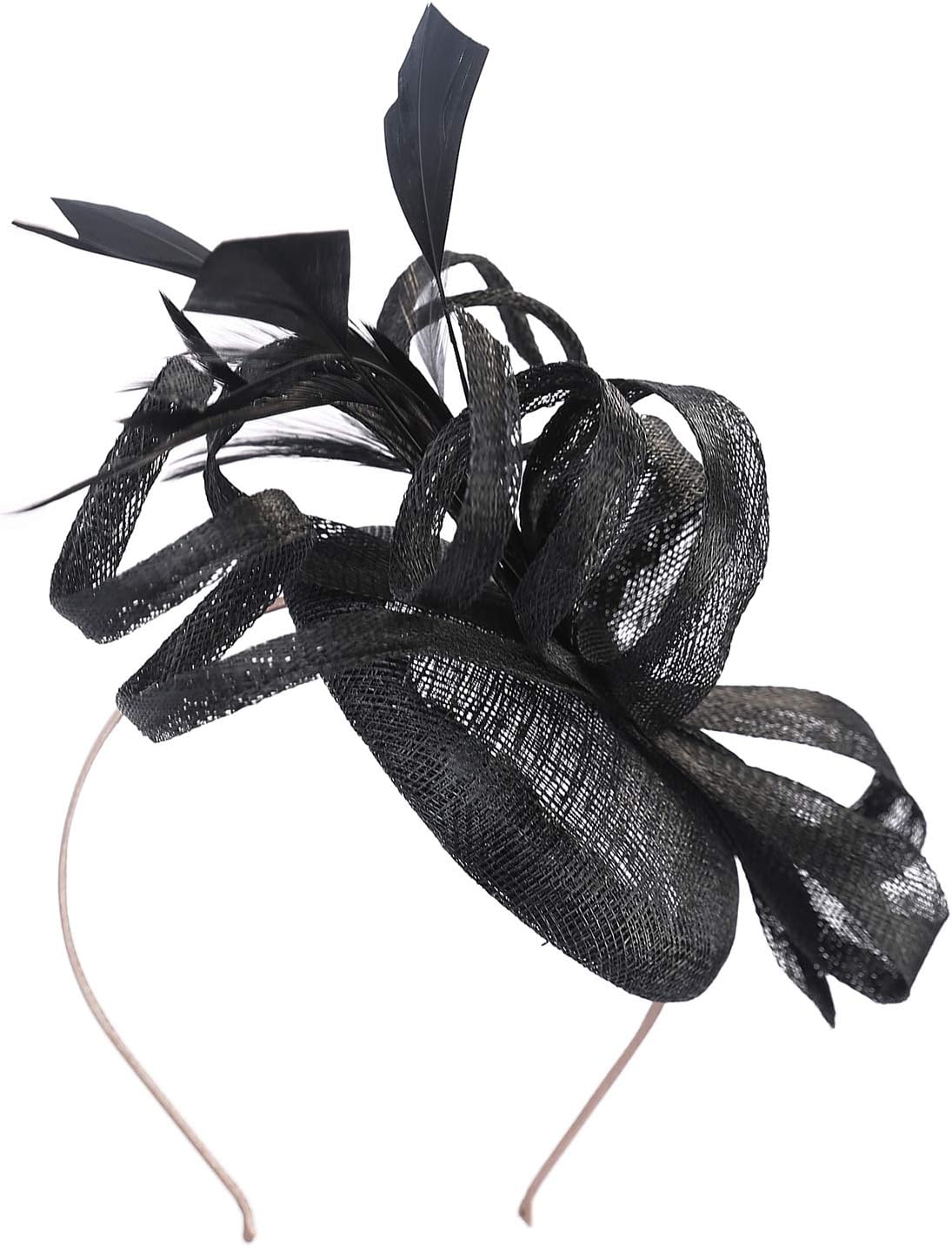 Deevoov Women's Headband Pillbox Feather Derby Fascinator Hats Church Tea Party Races Headwear