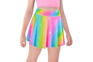 OlyPegic Girls Tennis Skirt with Pocket Shorts Toddler Kids Athletic Skorts Sports Golf Running Workout Flowy Skirt 4-9Y