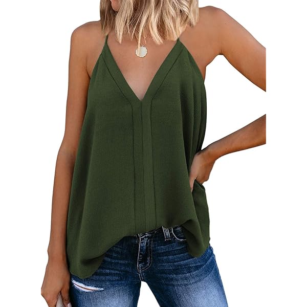 Amazon.com: SUNAELIA Camisole for Women V-Neck Sleeveless