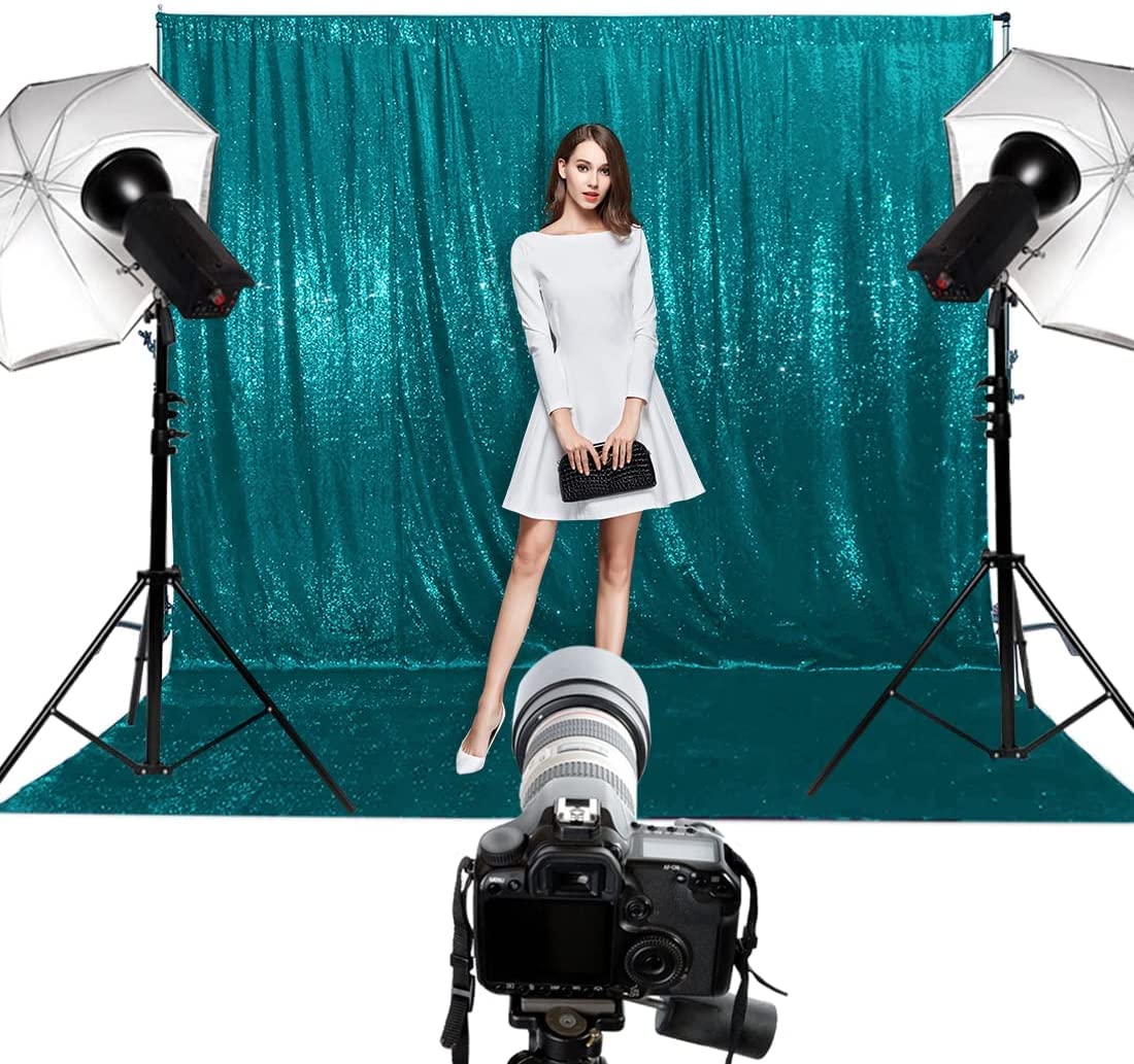 Poise3EHome 8Ft x 10Ft Teal Sequin