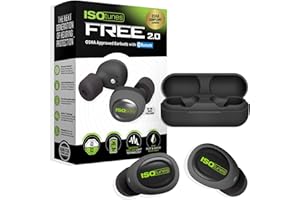 ISOtunes Free 2.0 True Wireless Earbuds: Improved 25 dB Noise Reduction Rating, 21 Hour Total Battery Life, Noise Cancelling 