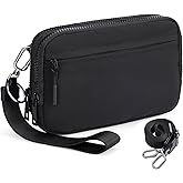 VONAL Wristlet Wallets for Women, RFID Wristlet Purse Built in Wallet, Small Nylon Crossbody Bags, Credit Card Holder